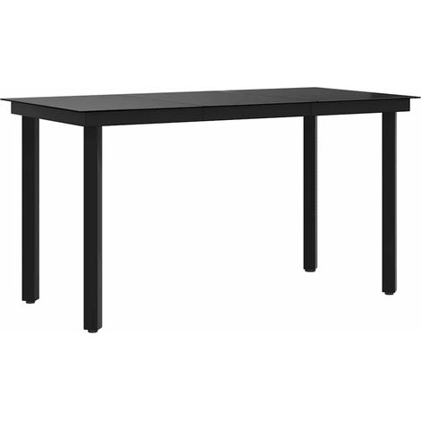 Maison Exclusive - Tavolo da Giardino Nero 140x70x74 cm in Acciaio e Vetro (1/5)