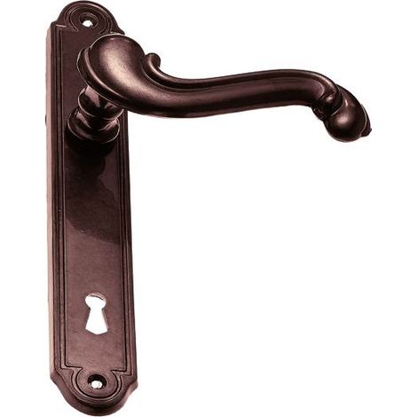 Maniglie Barocco Ottone Brunito Con Placca Mm. 8X70 Cf.6Pz