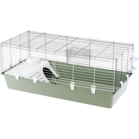 Cage pour rongeurs Ferplast RABBIT 120 – Dimensions 118x58,5xh49,5 cm – Espace entre barreaux 22,5 mm – Accessoires inclus
