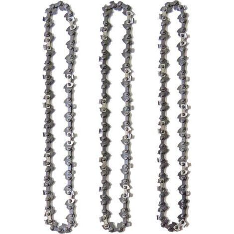 Chaine tronconneuse Lot de 3 Chaînes de Tronçonneuse pour Guide-Chaîne de 16" (40 cm), 3/8" 1.3mm 56 Maillons d'Entraînement, Faible Rebond, Compatibles avec Einhell, McCulloch, Black & Decker-Chrom (1/5)