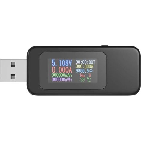 USB Tester Voltmeter USB Multimeter Voltage Tester Voltage Current Tester USB Power Meter, Color Display Voltmeter Ammeter Voltage Current 0-5.1A 4-30V (1/5)