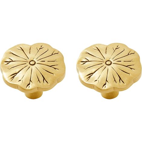 Boutons de meubles vintage en laiton forme feuille, à un seul (1/5)