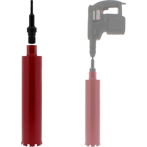 Diamantbohrkrone Ø 96 mm mit Adapter für Bohrmaschine und SDS-plus-Bohrhammer