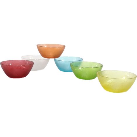 Ciotola scodella coppetta per aperitivo insalatiera contenitore cibi cucina ristorante pub ristorante bar multicolor set 6 vetro (1/5)