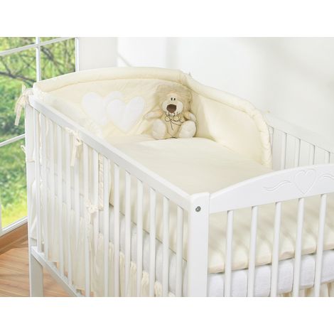 Set di biancheria da letto a 3 pezzi 135x100 - Cuori color crema (1/4)