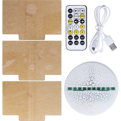 Veilleuse couleurs variable télécommande Smart Touch lampe pour cadeaux d'anniversaire 3D 16 (1/5)
