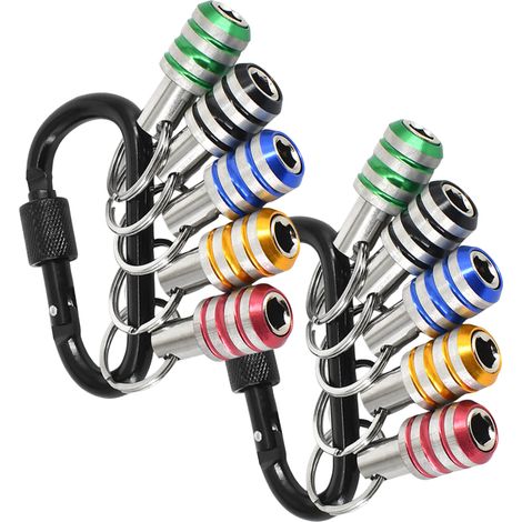 Juego de 10 adaptadores para llavero, adaptador de portabrocas hexagonal de 1/4 de pulgada, juego de adaptadores de brocas de cambio rápido, adaptadores de llavero coloridos (1/5)