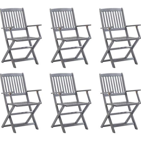 Klappbare Gartenstühle 6 Stk. Massivholz Akazie (1/5)