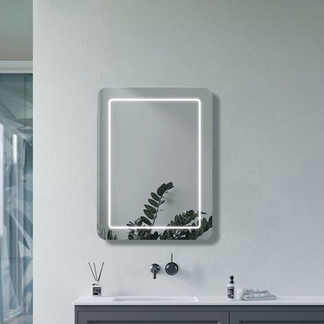 Signature Alexander Front-Lit LED Bathroom Mirror with Demister Pad 700mm H x 500mm W (1/4)