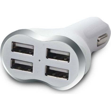 Aquarius Powerful & 4-Port Universal USB Car Charger White (1/3)