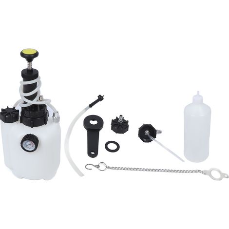 GARRYFIZH ‌Purgeur de liquide de freins manuel 3L, facile à utiliser, avec bouteille huile usée 1L, pour bouchons réservoir filetés 51mm‌