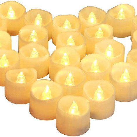 24 bougies LED avec lumière vacillante pour les demandes en mariage, les anniversaires, les festivals, les mariages avec des bougies électriques