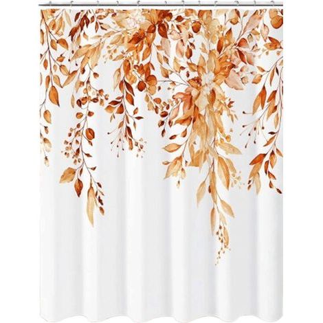 Tenda da doccia antibatterica – tenda da bagno – motivo a foglie di eucalipto acquerellate – lavabile – adatta per bagno e vasca da bagno – 180 x 200 cm (1/5)