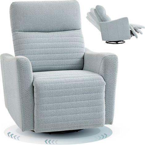 Fauteuil inclinable, fauteuil de relaxation avec repose-pieds, pivotant à 360°, basculant, 82 x 90,5 x 101 cm, gris-bleu (1/5)