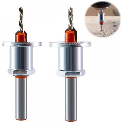 Juego de 2 brocas avellanadas de 8 mm für carpintería, juego completo con topes. (1/4)