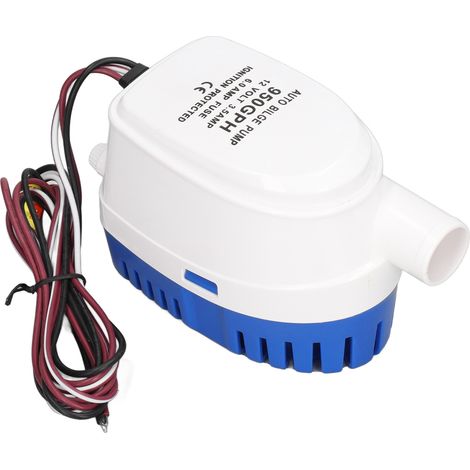 Pompe de cale automatique 12 V CC, filtre amovible en plastique, nettoyage facile, pompe à eau de cale pour bateau et yacht, débit de 950 GPH. (1/5)