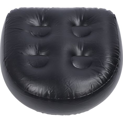 Coussin gonflable pour spa, bain à remous, jacuzzi, tapis de bain résistant à l'eau, oreiller de dossier pour baignoires, spas et piscines, noir (1/5)