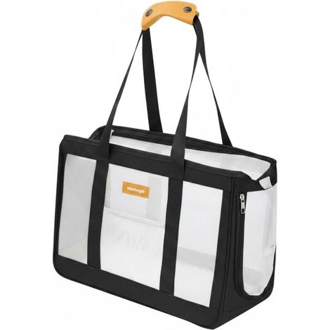 Foldable Cat Carrier Backpack, Pet Carrier Bag, Ventilated Basket, Large Capacity Oxford and Mesh, Shoulder and Hand Carry, Suitable for Cats, Black (1/5)