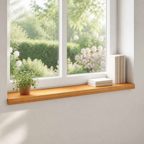 vidaXL Window Sills 2 pcs Light Brown 70 x 30 x 2 cm Solid Beech Wood (1/5)