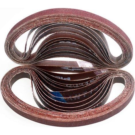 Lote de 24 bandas abrasivas de óxido de aluminio, granos 40/60/80/120/180/240, para lijadoras neumáticas, 1/2 x 18 pulgadas (1/5)