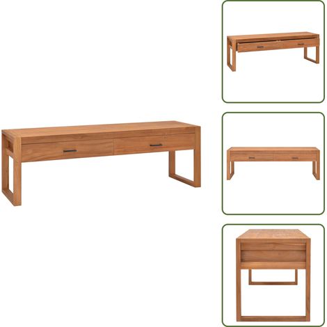 Meuble TV 140x40x45 cm Bois de teck - Meubles Tv - Meuble Tv - Meuble Tv En Bois - Table Basse Tv - Rangement Tv (1/5)