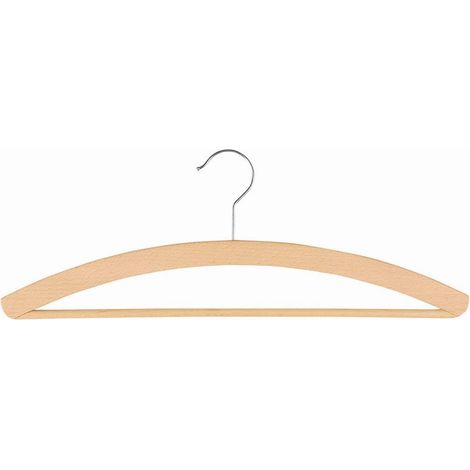 Holz-Kleiderbügel 42 cm 3er-Pack mit Steg gewachst