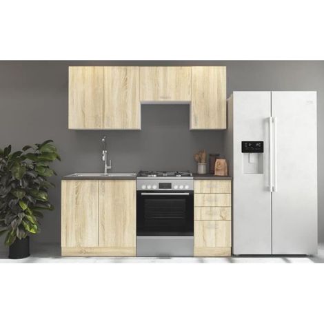 Cuisine complete SARA - Décor chene sonoma - L180 cm (1/5)