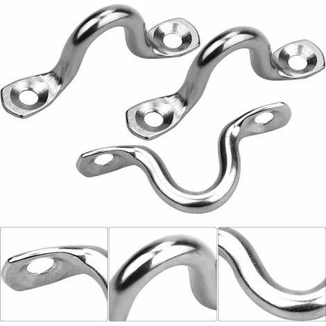 16 Pièces Boucles de Pont pour Kayaks Pontet INOX Oeil Plaques Forme à Bosse Boucle Fixe Platine à œil Plate Pontet avec 32 Pièces Vis pour Kayak Canoe Rigging(5mm) (1/4)