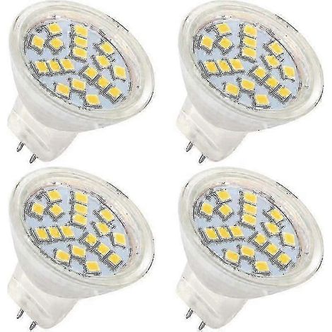 Ampoules LED MR11 GU4 12 V 4 W blanc chaud 3000 K, équivalent à 35 W halogène, angle de diffusion de 120°, lot de 4 (1/5)