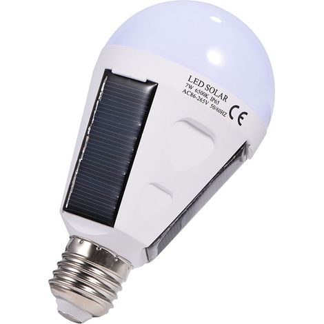 Lampe Solaire LED - 12 W - Étanche - Pour Abri Jardin Garage Camping Randonnée - Avec Panneau Solaire Intégré - 1 Pièce (1/5)