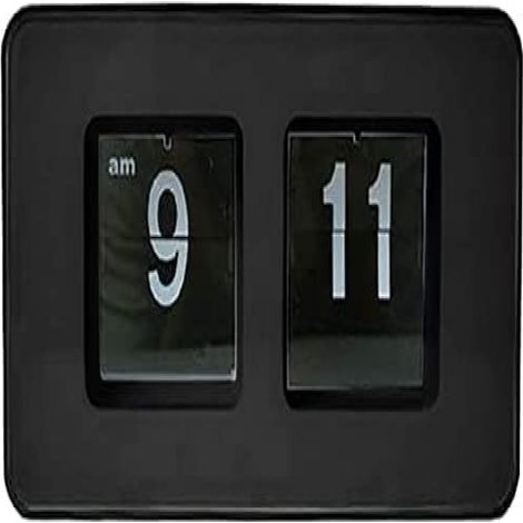 Horloge Numérique À Bascule - Affichage Heures Minutes - Rotation Automatique Pages - Pour Bureau Maison - Noir - 1 Pièce (1/5)