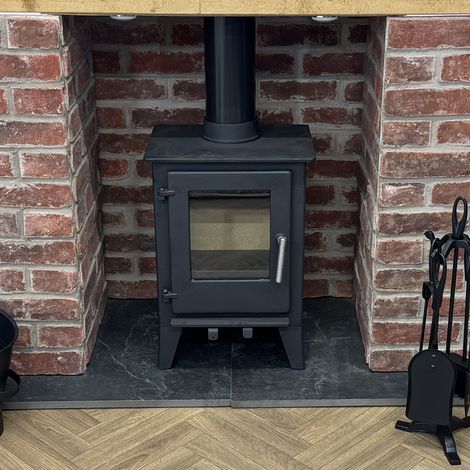 5KW Multifuel Wood Stove Log Burner Cast Iron ST001 (1/4)