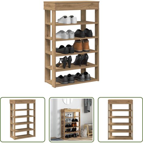 Schuhregal Eiche -  Schuhregal Artisan-Eiche 60x30x98 cm Holzwerkstoff (1/5)