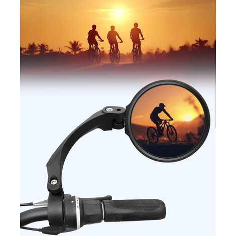 Fahrrad-Rückspiegel, rechter Lenkerspiegel, 360° verstellbar, kompatibel mit Mountainbike-, Rennrad- und Rollerlenkern (Durchmesser 18–22 mm), rund, 1 Stück (1/5)