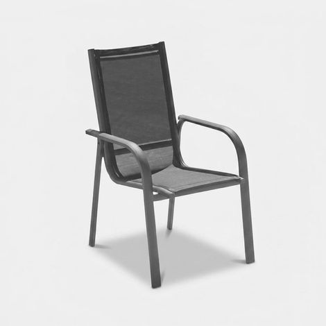 Silla de exterior en aluminio con reposabrazos Lena