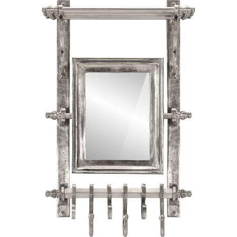 vidaXL Soporte de equipaje con perchas de pared aluminio (1/2)