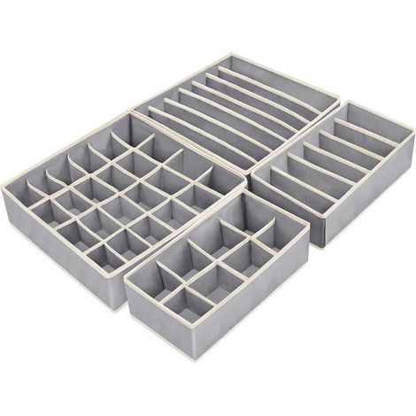 Organisateur de tiroir pliable Non tissé, rangement de sous-vêtements, soutien-gorge chaussettes, compartiment boîte de rangement, séparateurs de vêtements, gain de place (1/5)