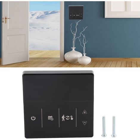 Intelligenter Thermostat mit Touchscreen, App, Sprachsteuerung, WLAN, Temperaturregler für Ihr Zuhause, 90–240 V, schwarz (1/5)