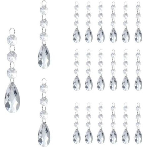 Perles de Cristal 24Pcs Decoration Noel Sapin de Noel Decoration Noel Interieur Deco Noel Interieur Décoration Noel Intérieur Decoration Sapin Noel Decoration Interieur pour Sapins de Noël (1/5)