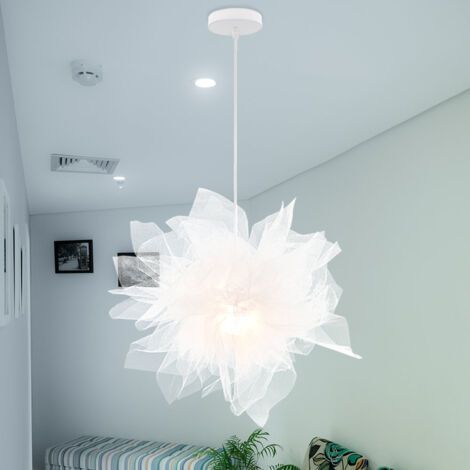 Stoex 50 cm E27 Moderne Pendelleuchte, Weiß – Designer-Deckenleuchte mit dekorativem Schirm für Kinderzimmer, Wohnzimmer und Esszimmer – 100 cm Kabel (1/5)