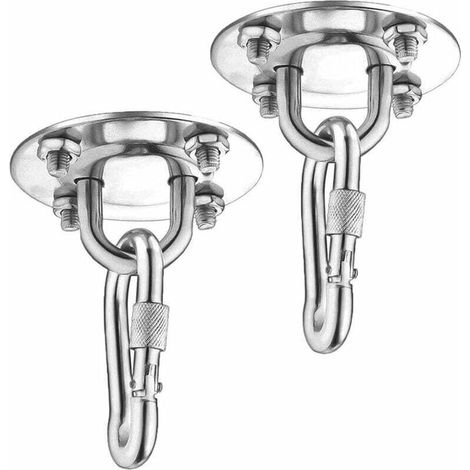Heavy Duty Hook 450kg Capacity Stainless Steel Hammock Hanging Kit 180° Rotation Cement Wood Kit Hanging Chair Chandelier Hammock Yoga with Fixing Screws MUMU (1/4)