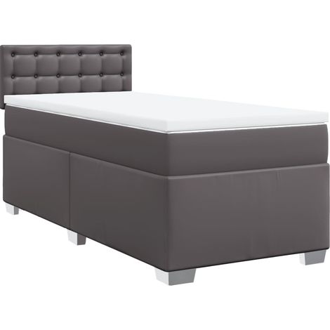 Maison Exclusive - Cama box spring con colchón cuero sintético gr (1/5)