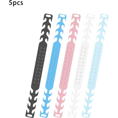 Sangle de fixation extensible en silicone pour masque facial, crochets réglables, soulage les oreilles, adultes et enfants, lot de 2 (1/5)