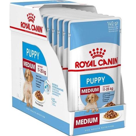 Royal Canin Shn Medium Puppy en sauce - Nourriture humide pour chiots - 10 x 140 g (1/2)