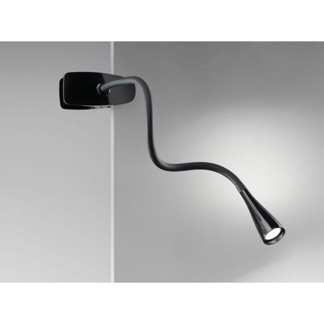 Lampada Da Scrivania Contemporanea Clip Snake Acrilico Nero Led 3W 3000K (1/2)