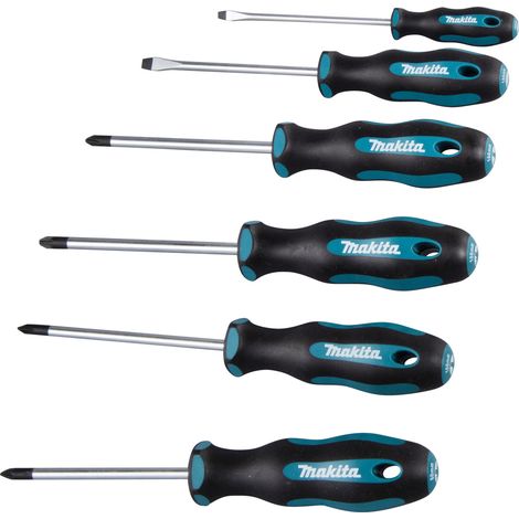Makita E-10528 6pc Slotted, Pozi & Phillips Screwdriver Set (1/3)