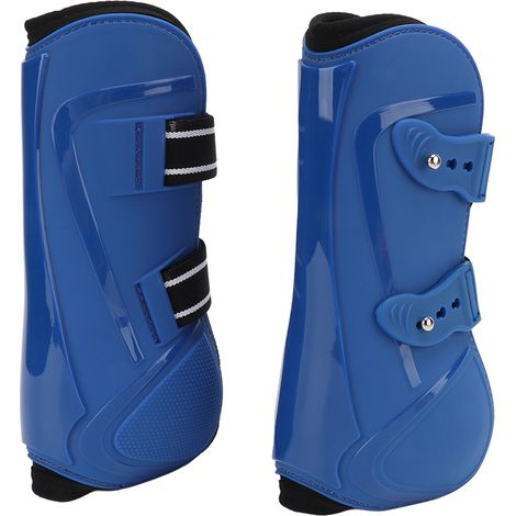 Guêtres de soutien pour les membres antérieurs du cheval, en PU et néoprène, pour l'entraînement et le saut d'obstacles (bleu, taille XL). (1/5)