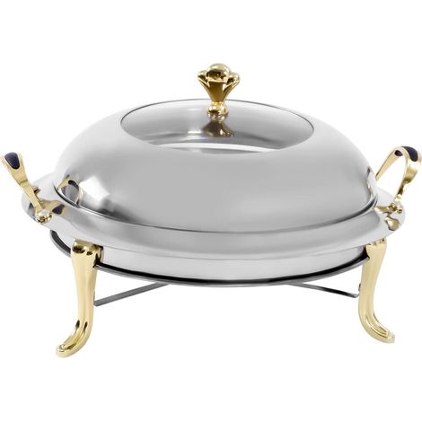Scaldavivande da 3 litri - Contenitore riscaldante per uso domestico - Ciotola da portata con manico - Gambe pieghevoli - Contenitore riscaldante ideale per catering, buffet e feste