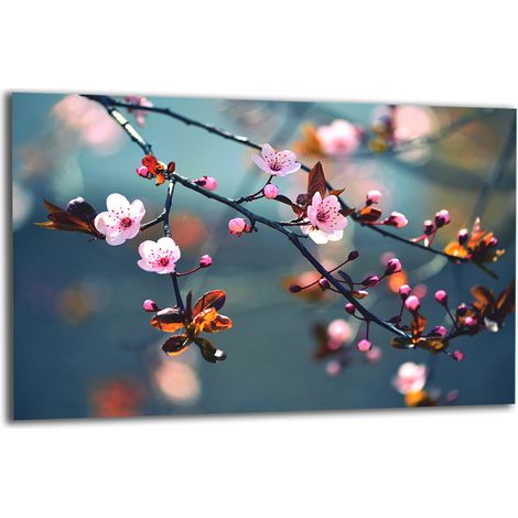 PLAQUE DE PROTECTION EN VERRE POUR CUISINIÈRE 80x52 FLEURS (1/5)
