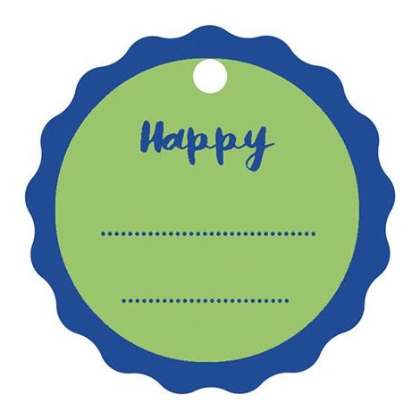Scotton Chiudipacco Rotondo D 50 Mm Happy Verde Blu 15 Pz